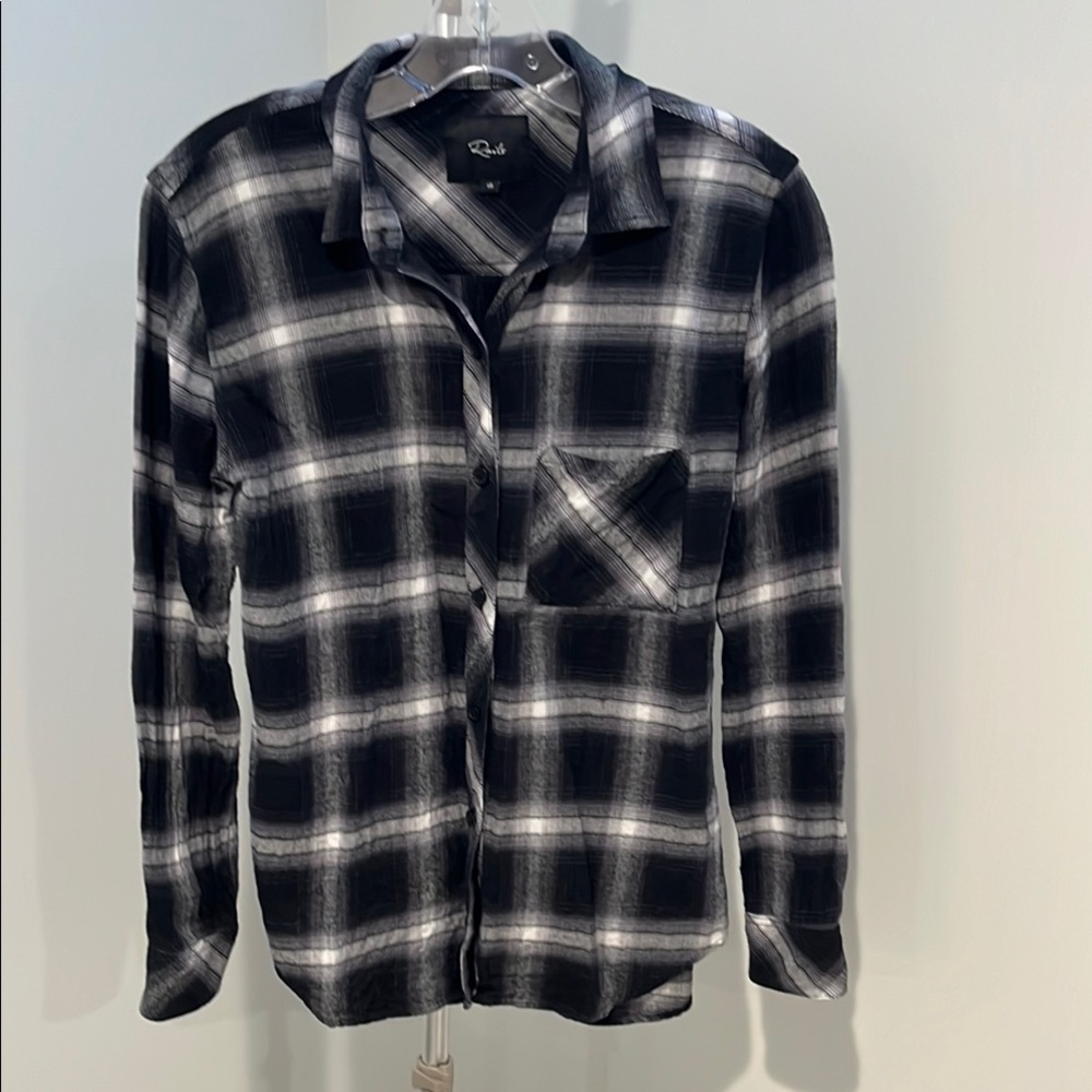 Rails Black and White Plaid Flannel Shirt